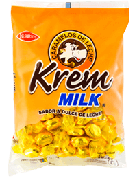 Funda de caramelos krem milk en Quito, Guayaquil y todo Ecuador de fábrica de golosinas Icapeb