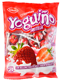 Funda de chupetes  Yoguiño de frutas en Quito, Guayaquil y todo Ecuador de fábrica de golosinas Icapeb
