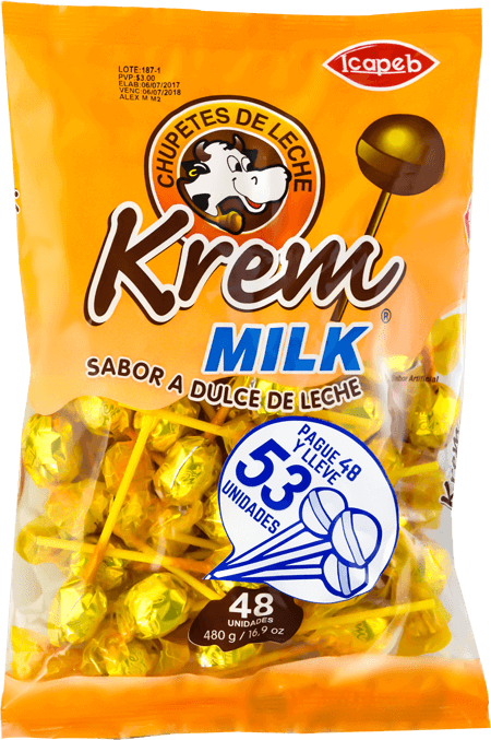 Funda de chupetes  Krem Milk  en Quito, Guayaquil y todo Ecuador de fábrica de golosinas Icapeb